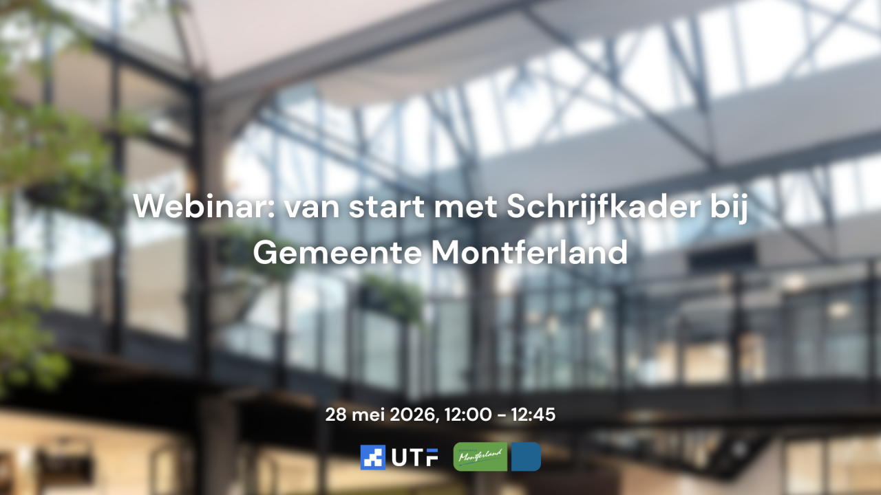 Webinar: van start met Schrijfkader bij Gemeente Montferland